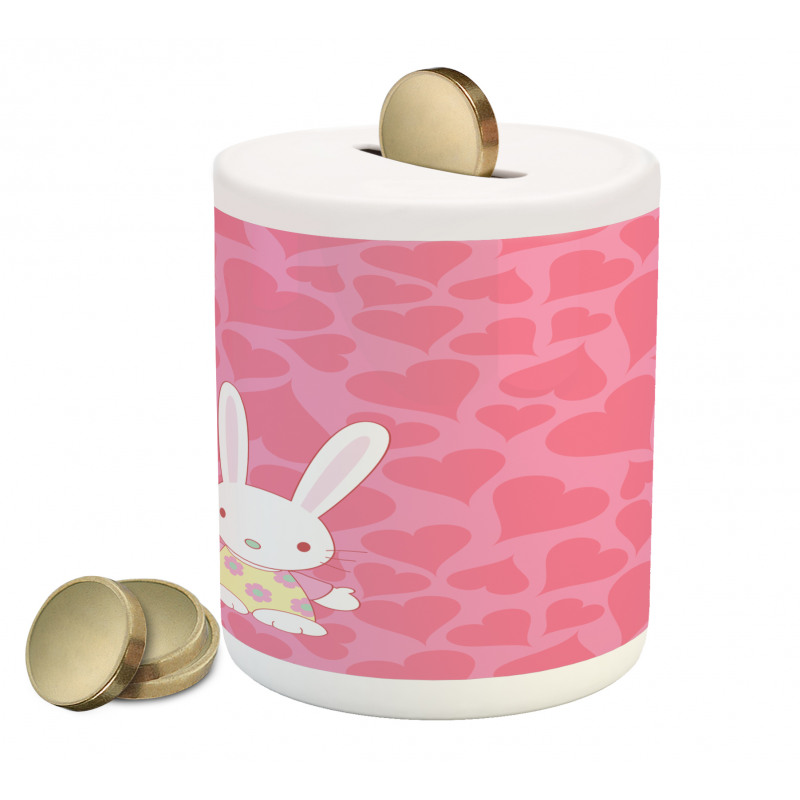 Couple Bunnies in Romance Piggy Bank