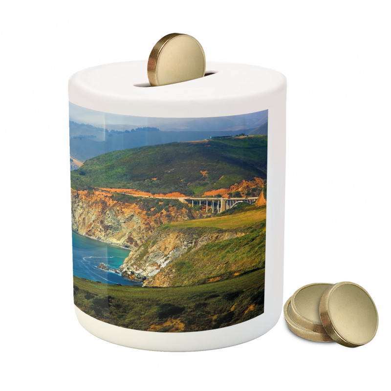 California Coast Mountains Piggy Bank