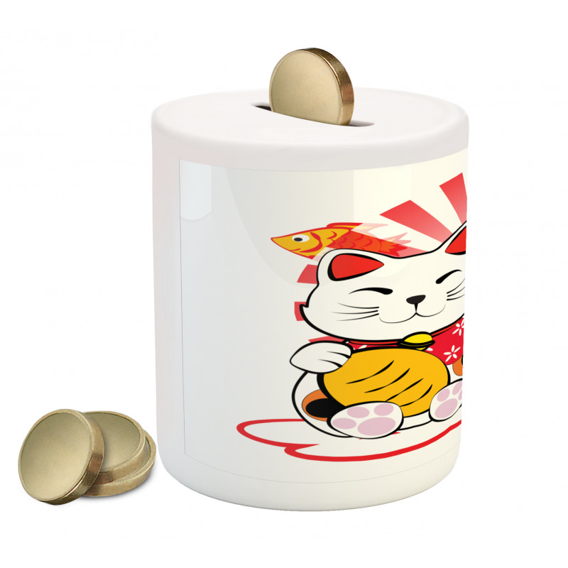 Fishbones Lucky Cat Piggy Bank