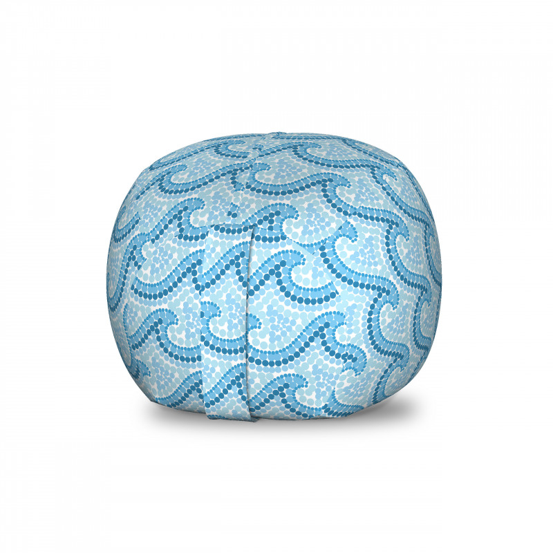 Deniz Pelüş Oyuncak Çuvalı Mavi Boncuk Dalgalar Benekli Noktalı Desen