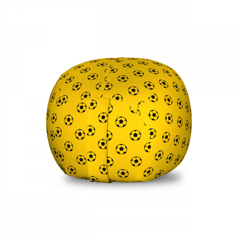 Spor Pelüş Oyuncak Çuvalı Sarı Fon Üstünde Futbol Topu