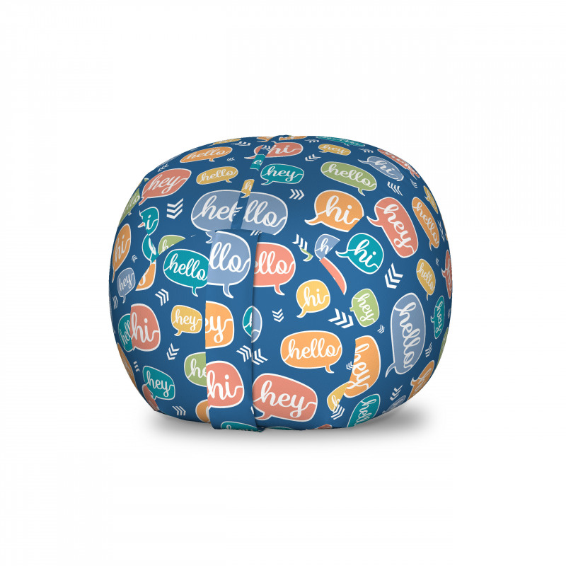 Eğlenceli Pelüş Oyuncak Çuvalı İngilizce Yazılı Konuşma Balonları Deseni