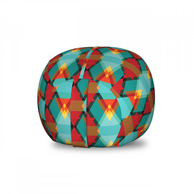 Geometrik Pelüş Oyuncak Çuvalı Üçgen Mozaiği Desenli