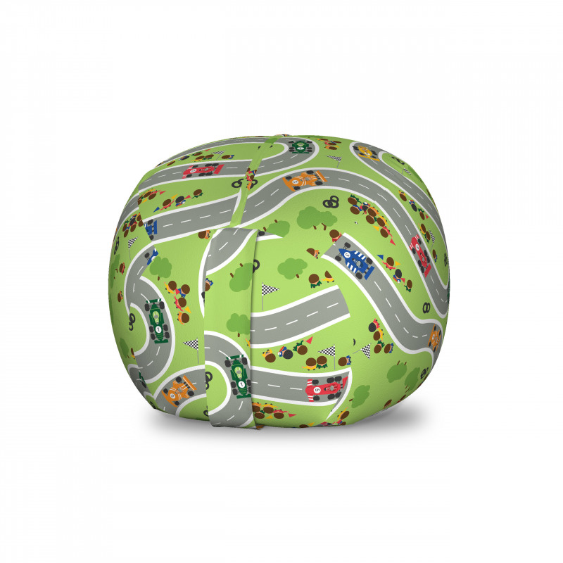 Yol Pelüş Oyuncak Çuvalı Kıvrımlı Kavisli Şeritli Araba Rotaları Deseni 