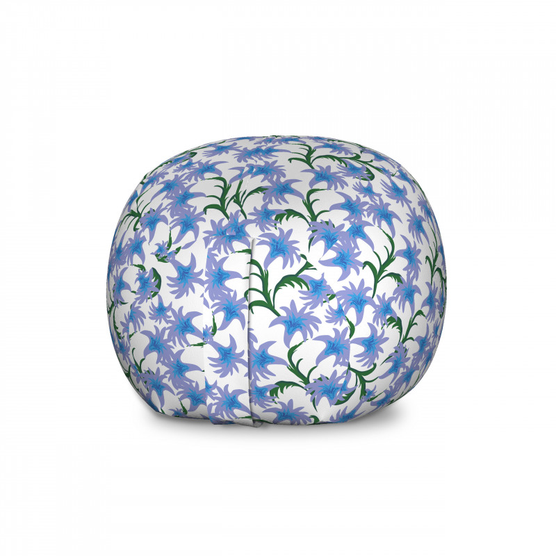 Floral Pelüş Oyuncak Çuvalı Mavi Zarif Çiçek Desenli