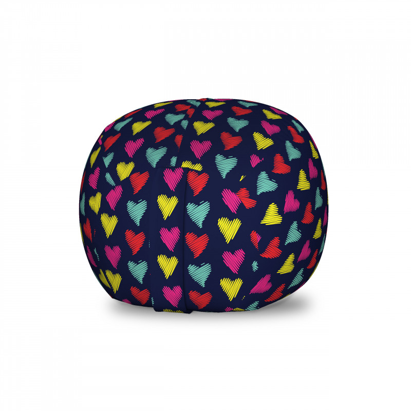 Karışık Desen Pelüş Oyuncak Çuvalı Rengarenk Tırtıklı Kalp Desenli