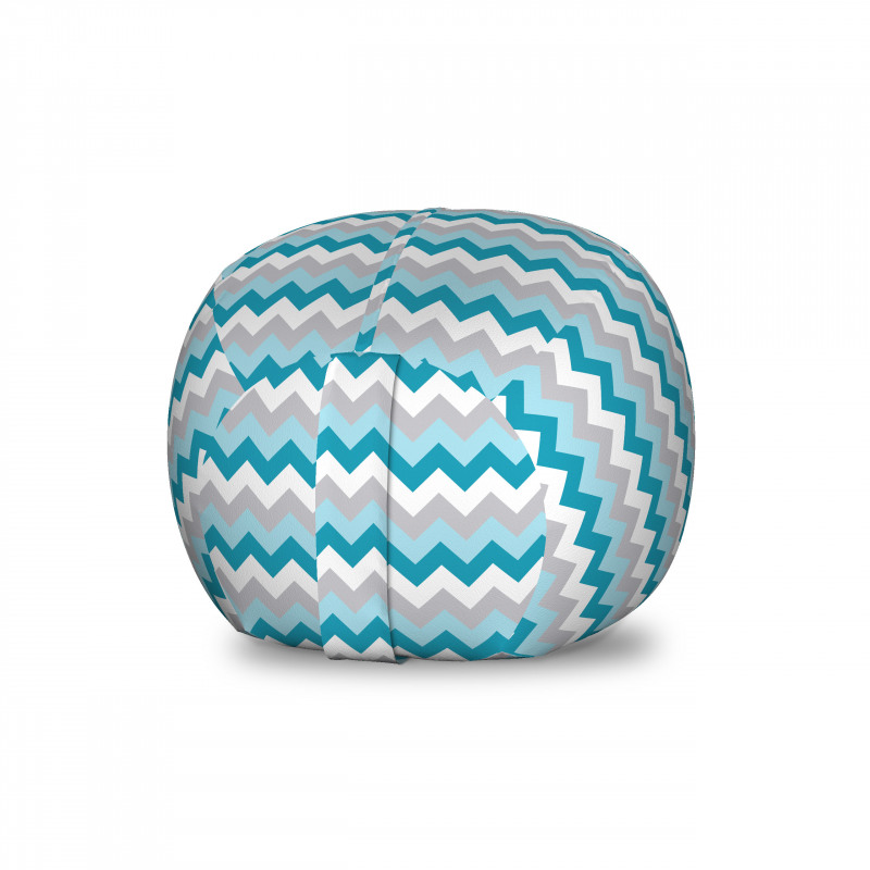Geometrik Pelüş Oyuncak Çuvalı Mavi Beyaz Gri Zikzak Tekrarlayan Desen