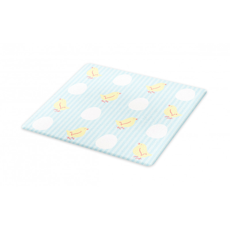 Baby Animal and Eggs Stripes Cutting Board