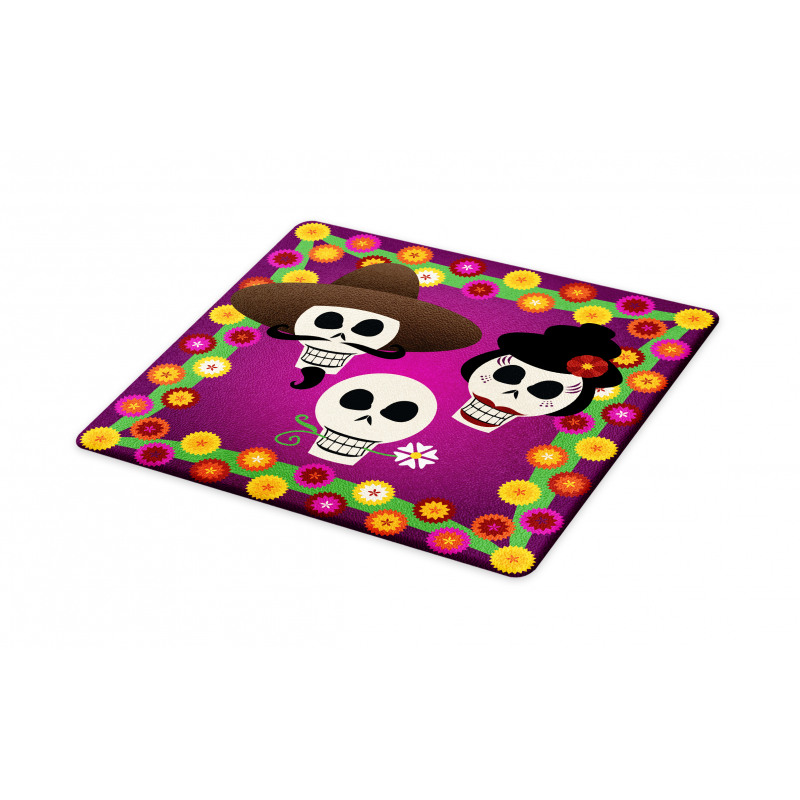 Folk Sugar Skulls Cutting Board