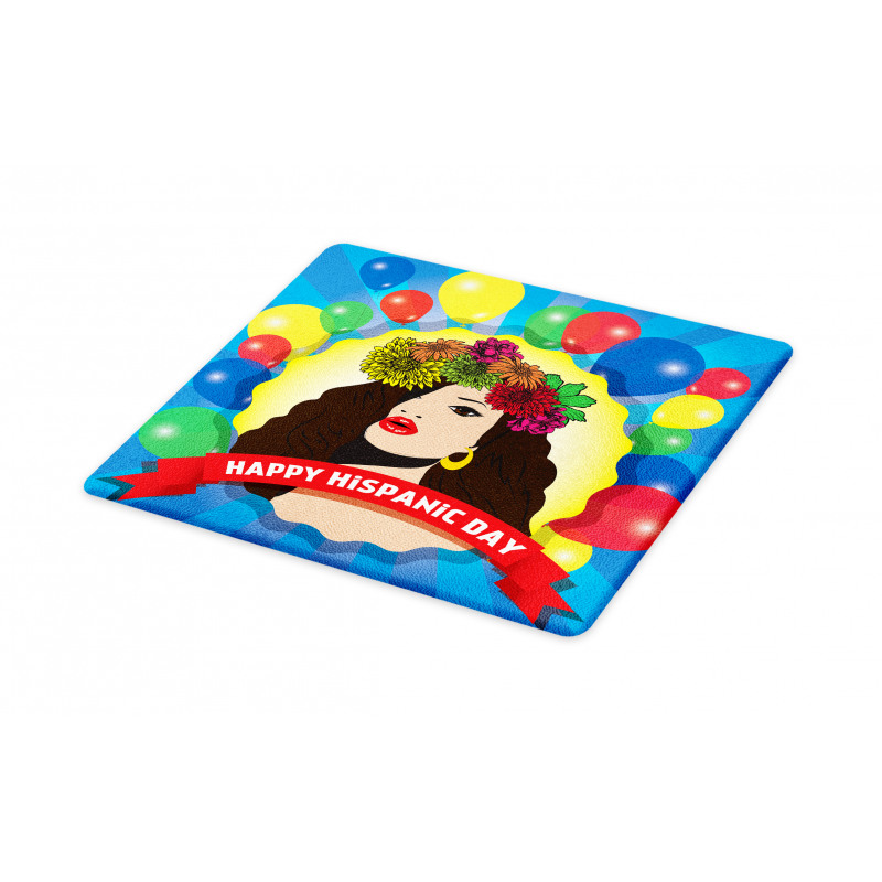 Pop Art Girl and Balloons Cutting Board