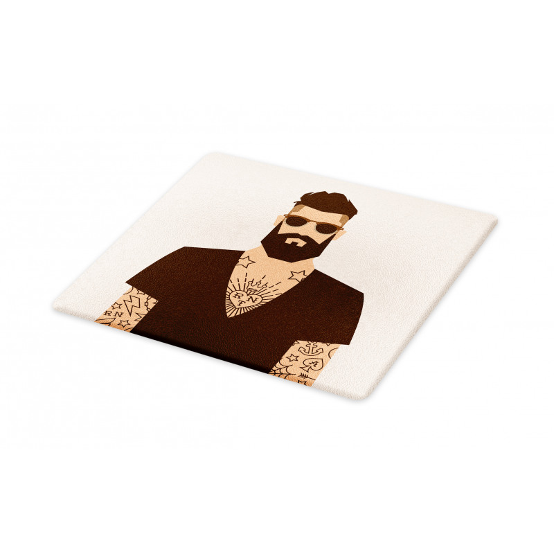 Tattooed Hipster Cartoon Cutting Board