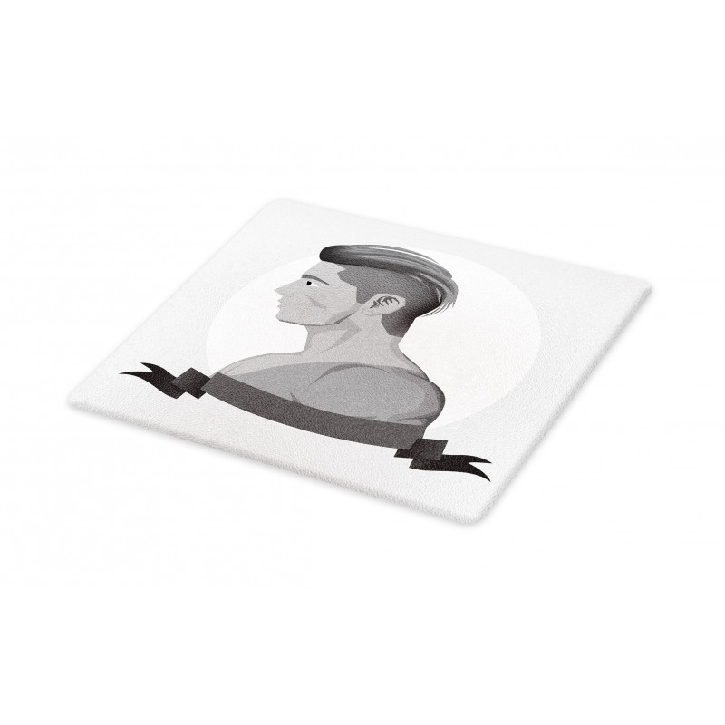 Greyscale Beardless Boy Cutting Board