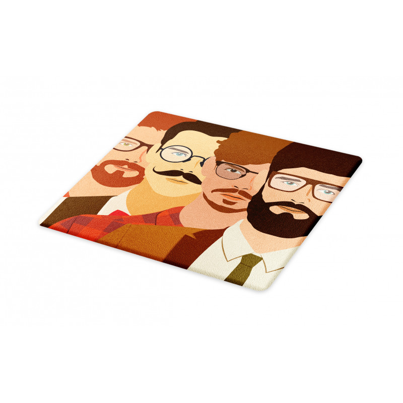 Male Hipster Characters Cutting Board