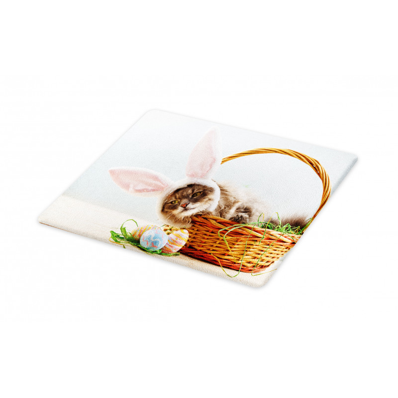 Cat as Easter Rabbit Cutting Board