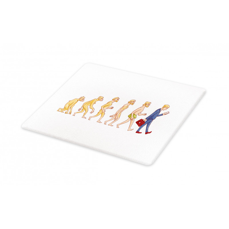 Ape to Man Cartoon Design Cutting Board