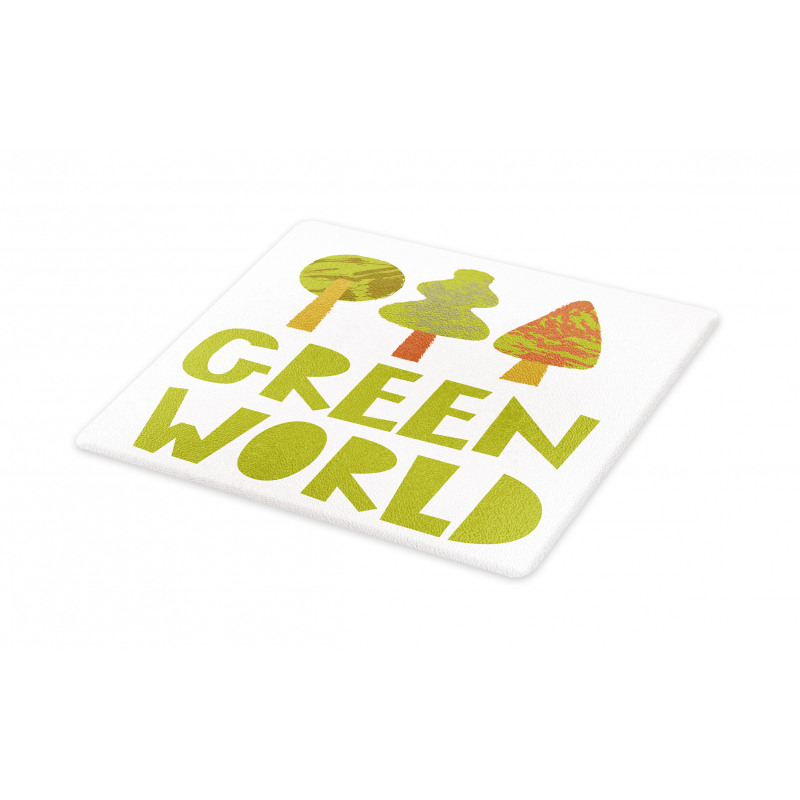 Green World Typography Cutting Board