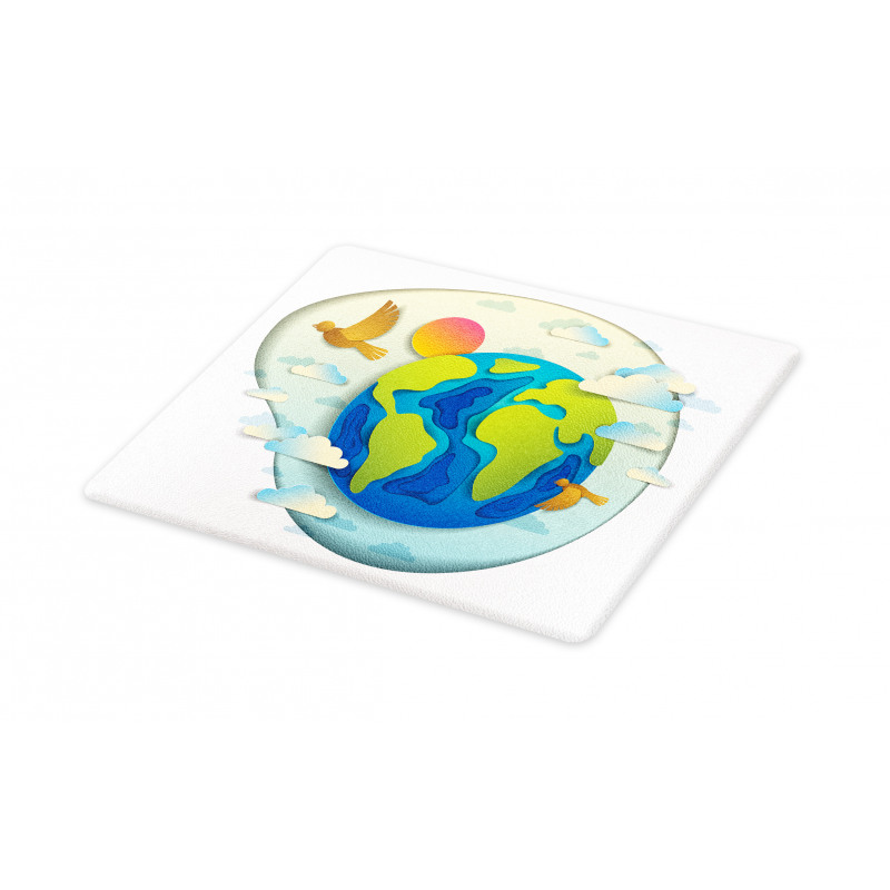 Graphical Globe Clouds Cutting Board