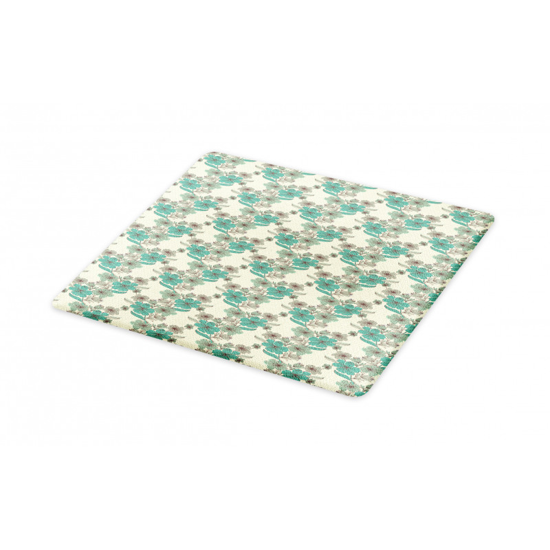 Hatched Flowers Polka Dots Cutting Board