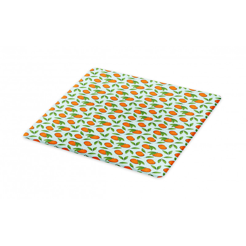 Mandarin Fruit and Leaves Cutting Board