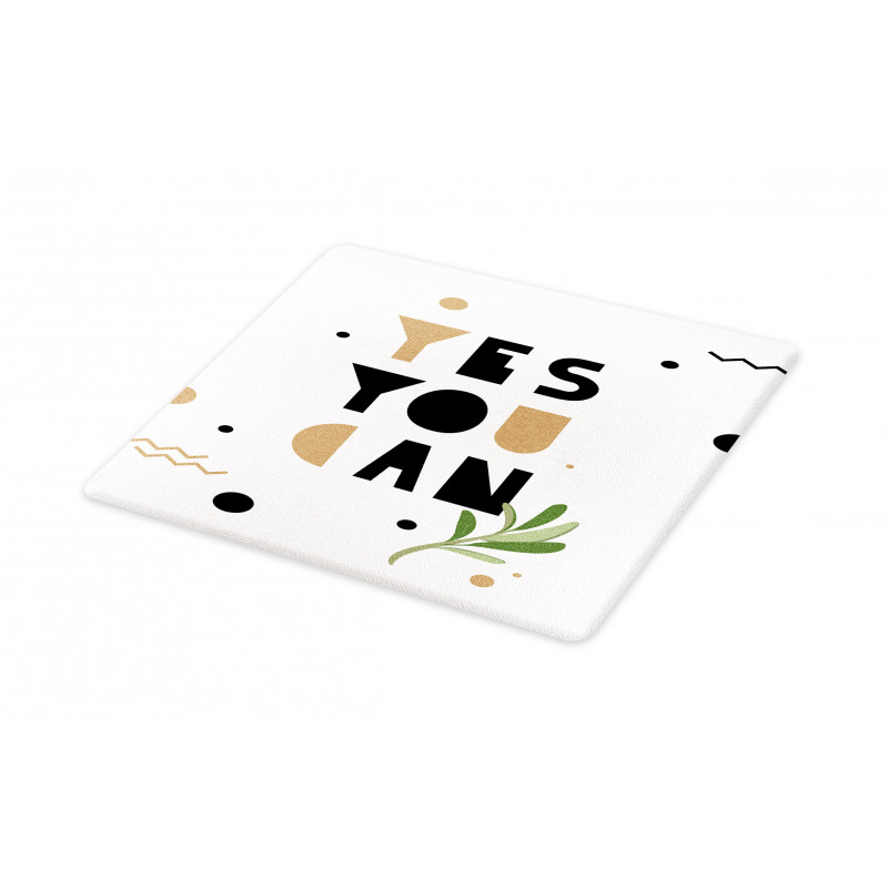 Encouraging Phrase Leaf Cutting Board