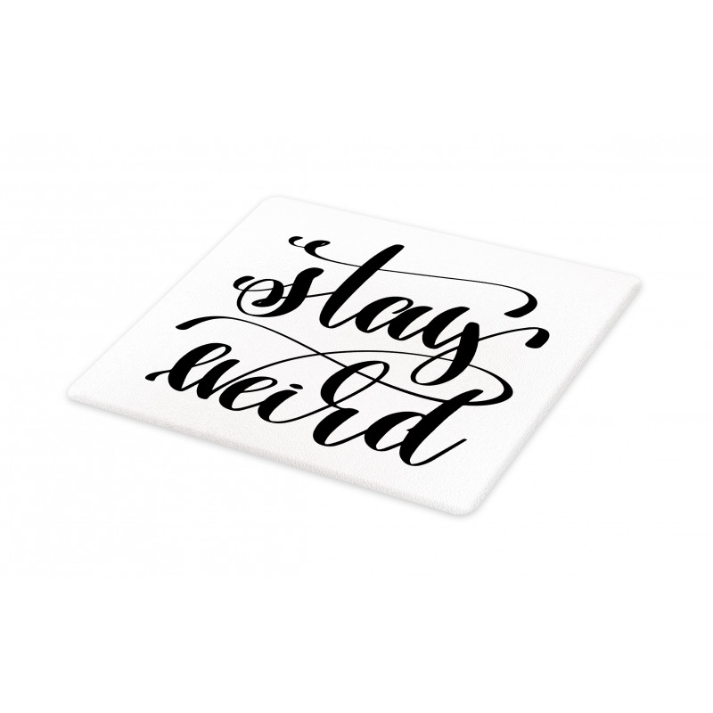 Monochrome Cursive Words Cutting Board