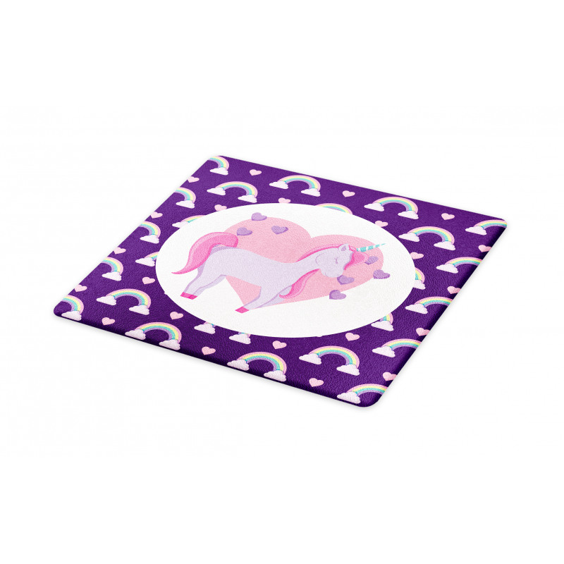 Pony Hearts Rainbows Cutting Board