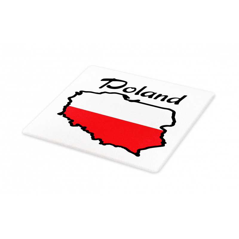 Map and Flag Illustration Cutting Board