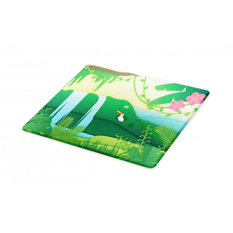 Tropical Forest Cartoon Cutting Board