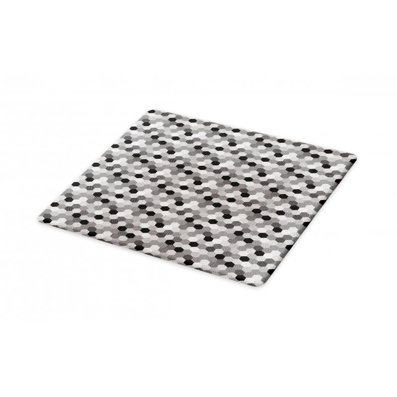 Greyscale Hexagons Grid Cutting Board