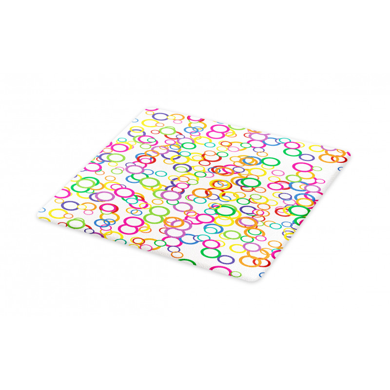 Colored Geometric Circle Cutting Board