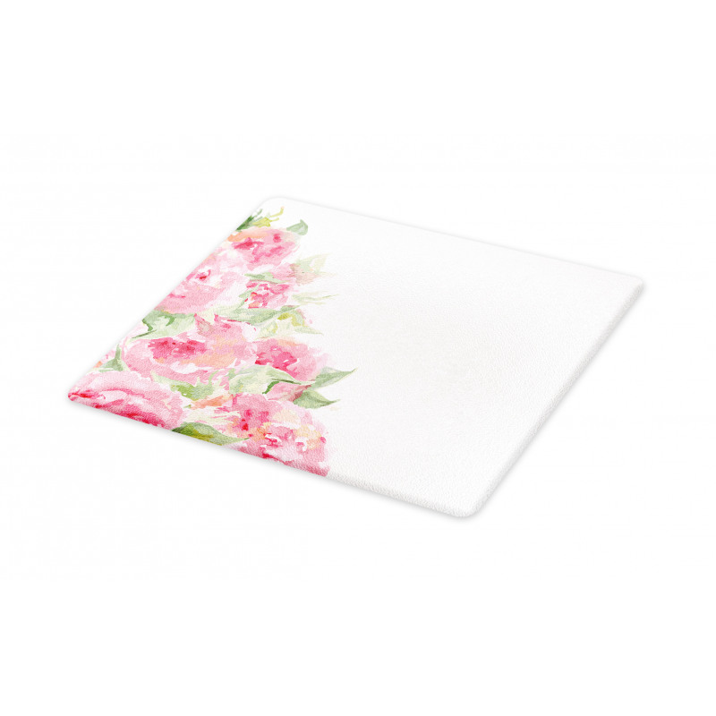 Watercolor Flower Leaves Art Cutting Board