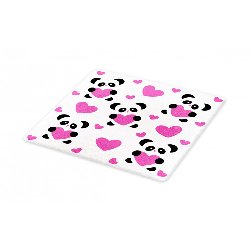 Love Pandas Hearts Cutting Board