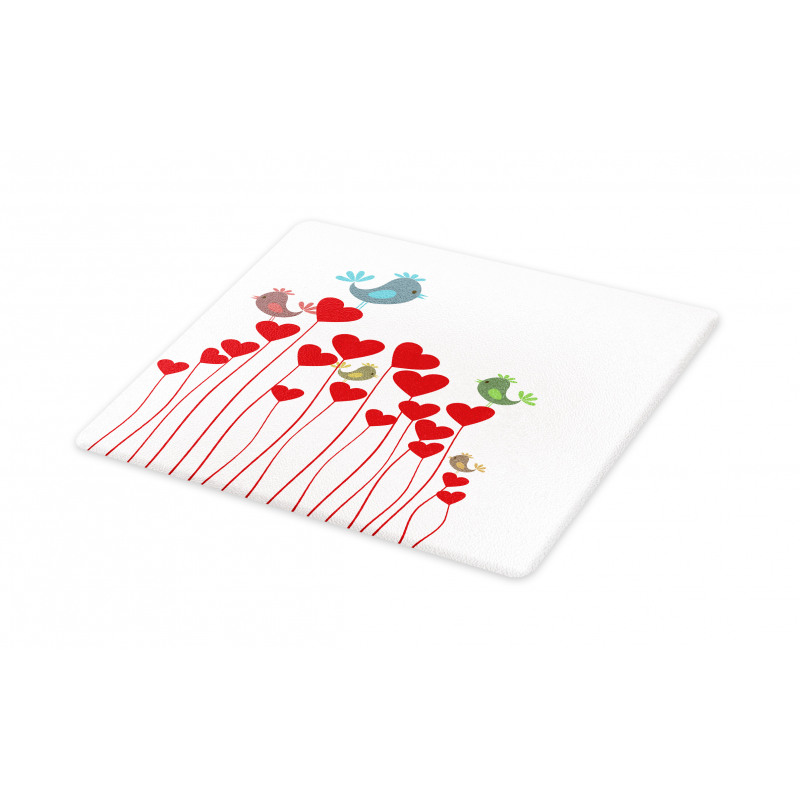 Spring Hearts Birds Cutting Board