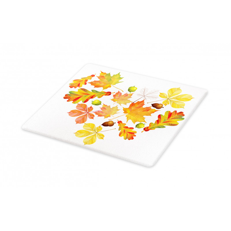 Leaves Acorns Heart Cutting Board