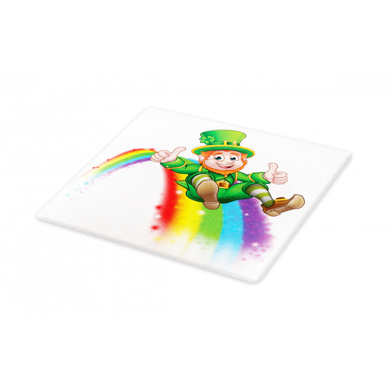 Leprechaun Slides on Rainbow Cutting Board