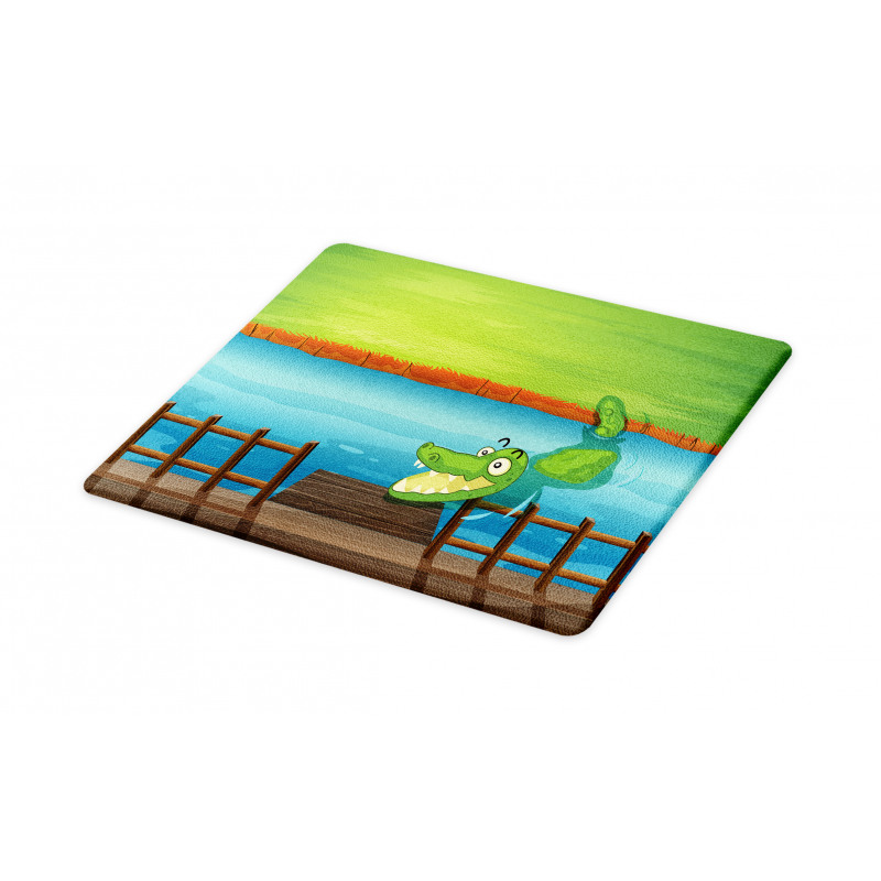 Cartoon Style River Scene Cutting Board