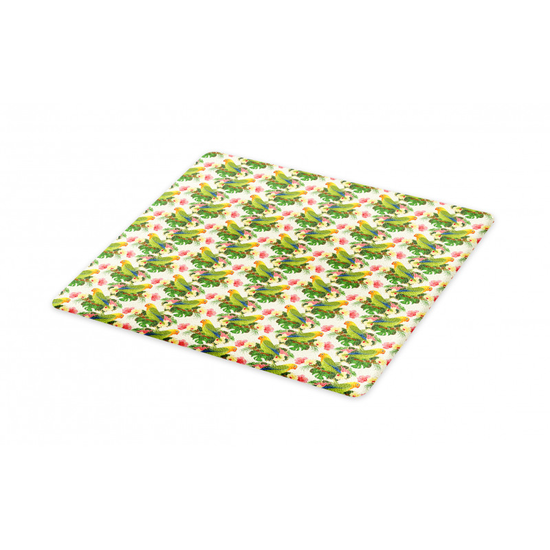 Tropical Floral Parrot Cutting Board