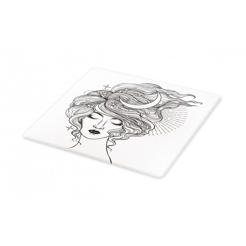 Modern Woman Starry Hair Cutting Board