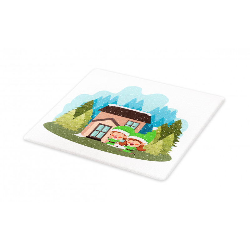 2 Dwarfs House in Winter Time Cutting Board