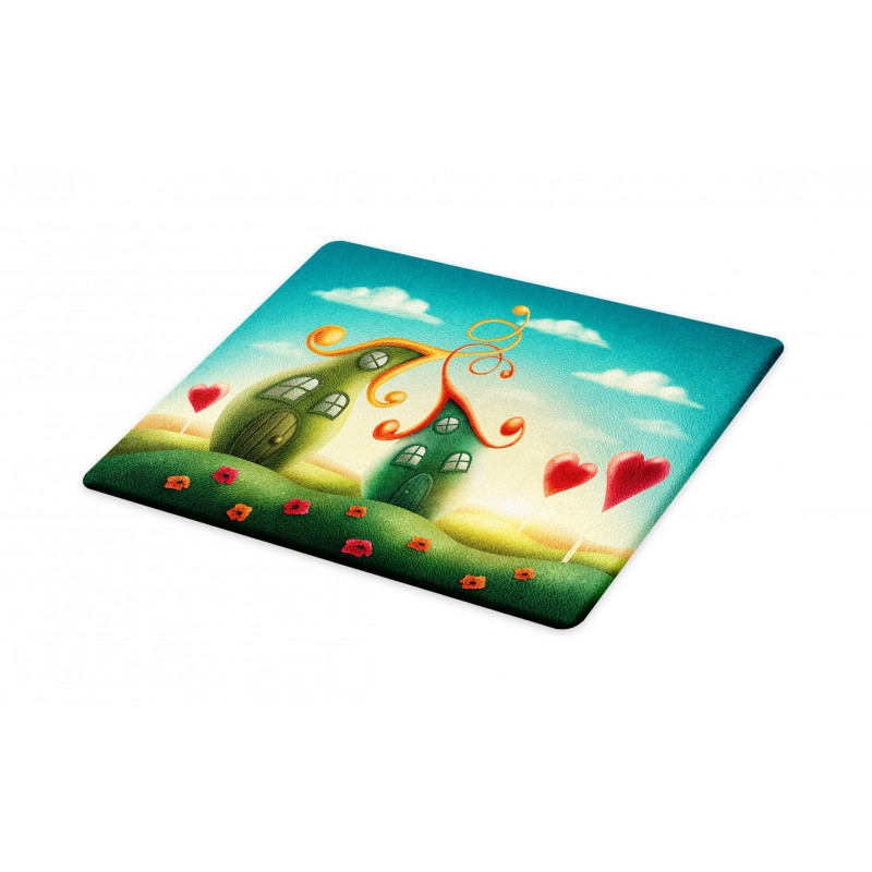 Heart Shaped Trees Red Cutting Board