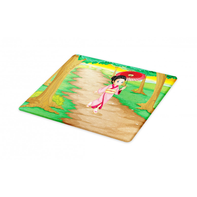 Cartoon Style Geisha Cutting Board