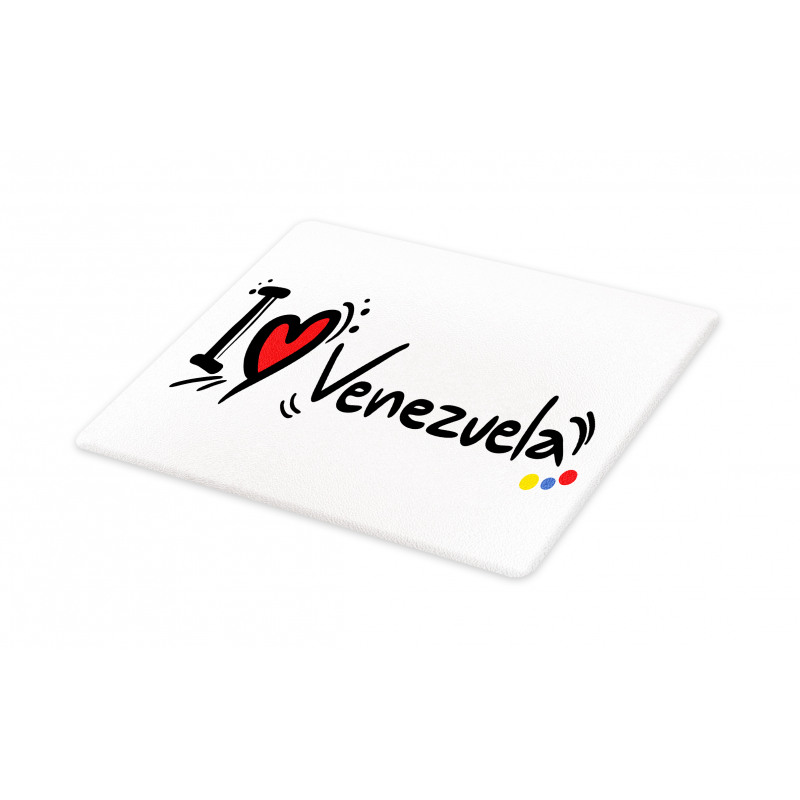 I Love Venezuela Wording Cutting Board