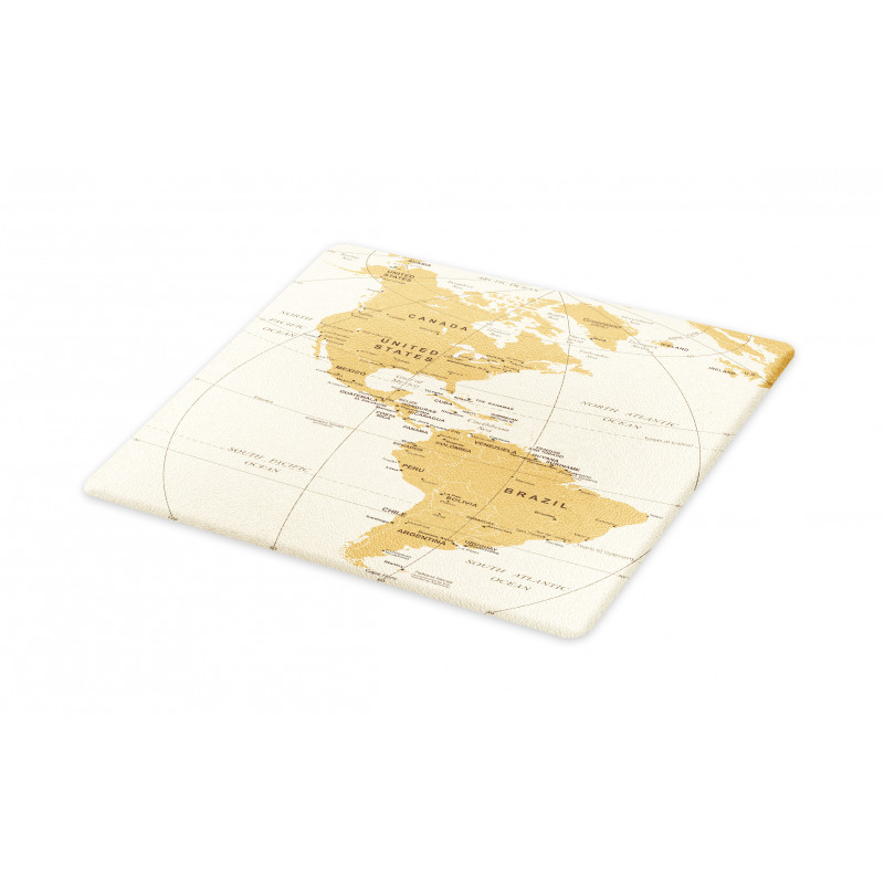 North South America Map Cutting Board