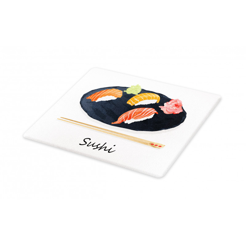 Sushi Text and Japan Plate Cutting Board