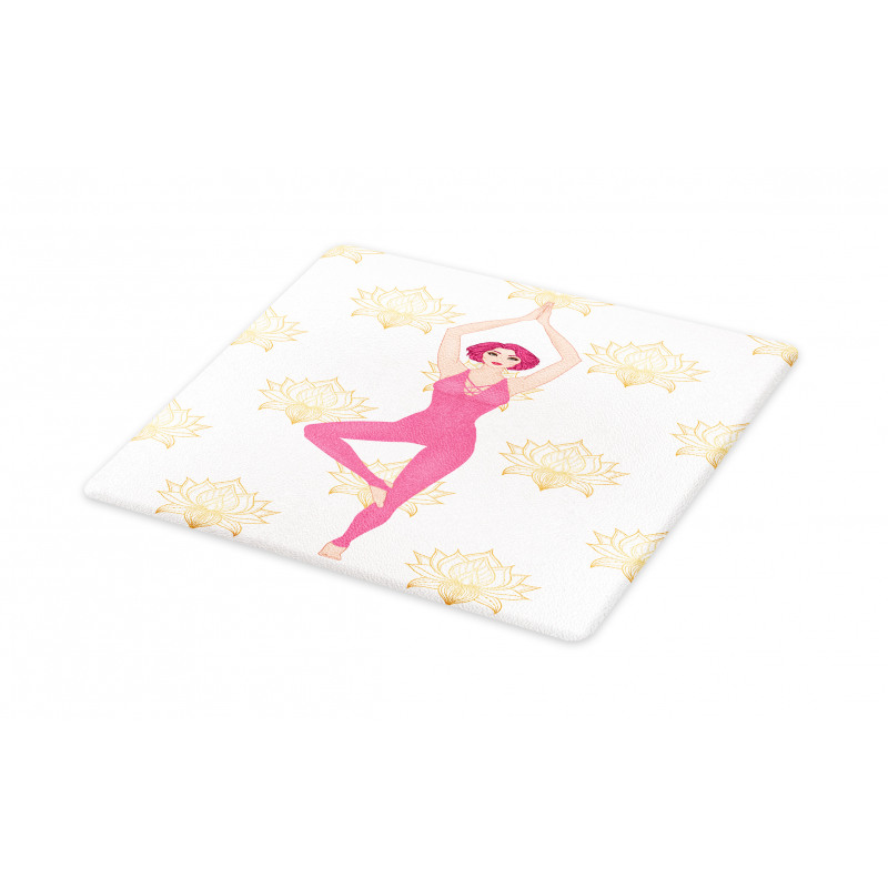 Woman Doing Yoga Lotus Petal Cutting Board