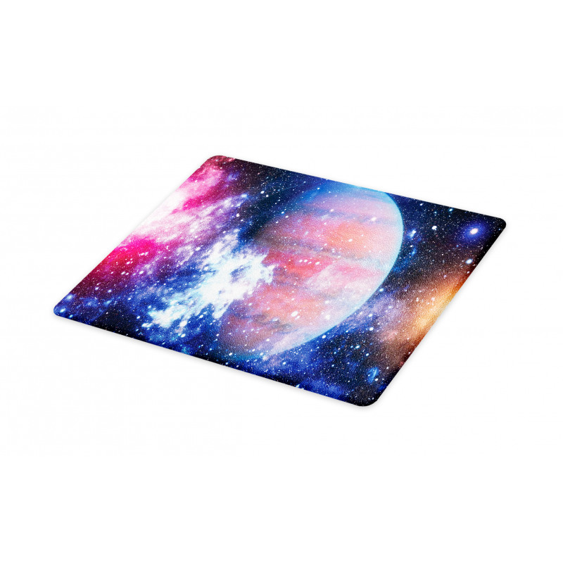 Vivid Nebula and Planet Art Cutting Board