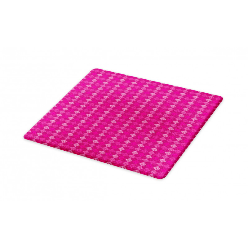 Pinkish Diagonal Squares Cutting Board