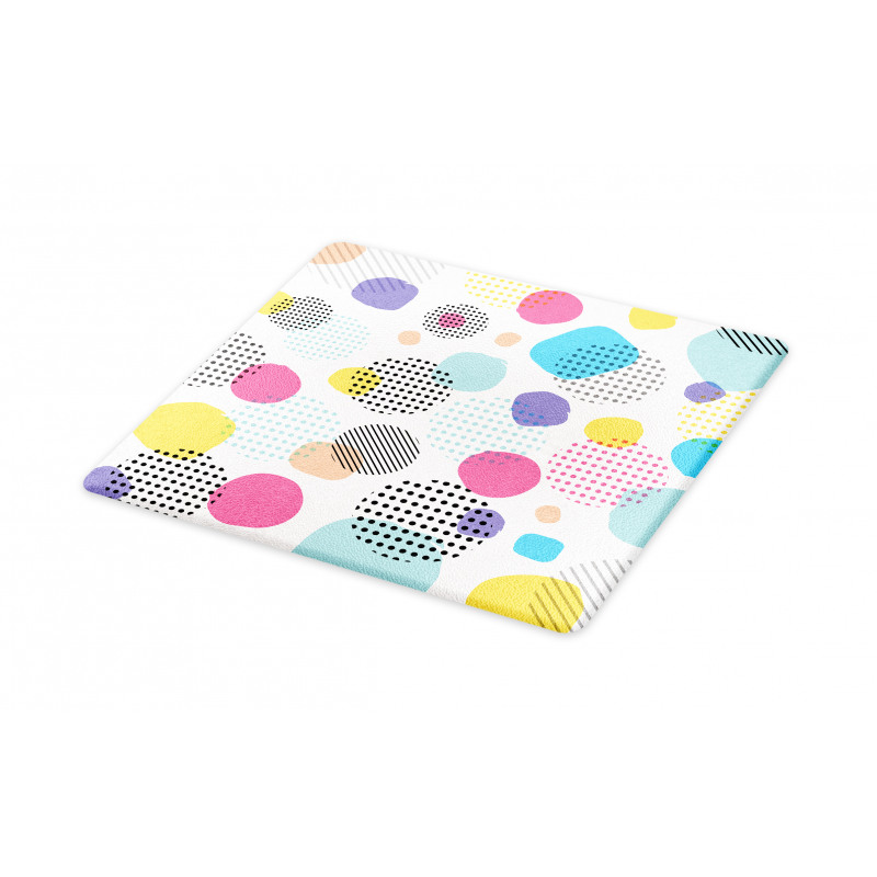 Colorful Spots Stripes Cutting Board