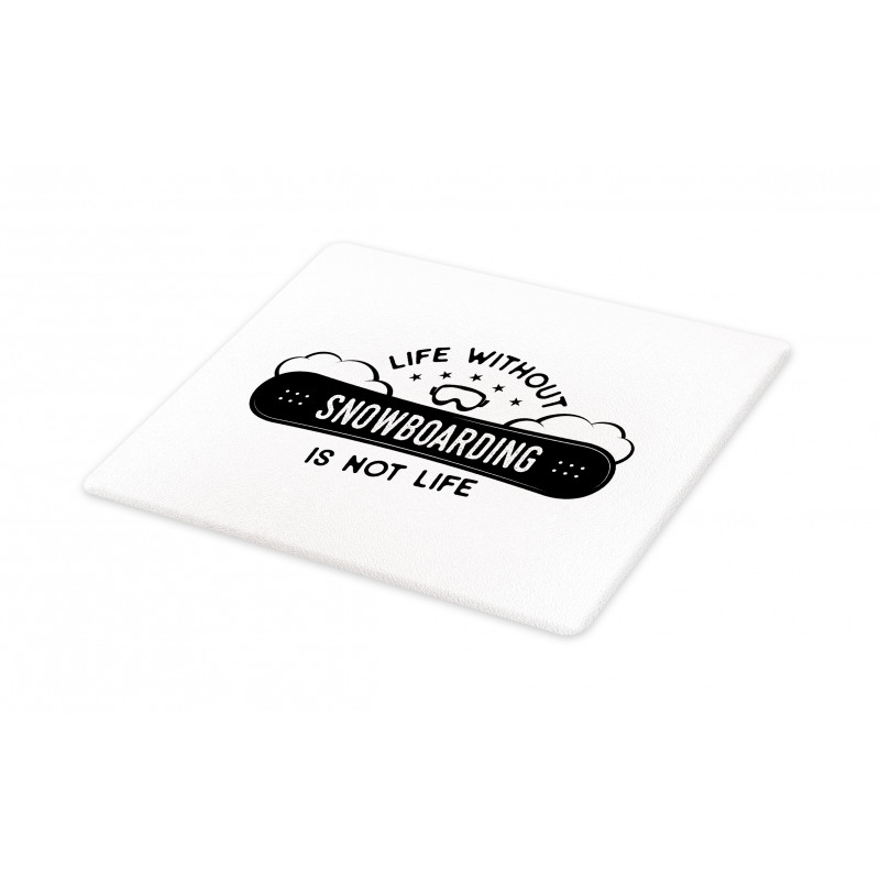 Snowboarding Calligraphy Cutting Board