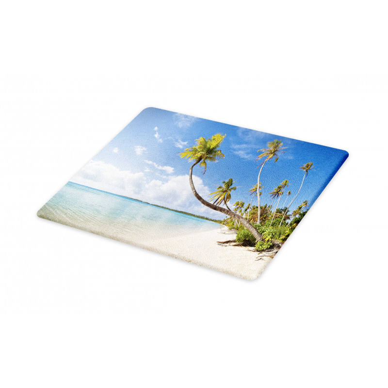 Tropical Beach and Palm Leaves Cutting Board